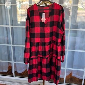 NWT Buffalo plaid flannel dress.